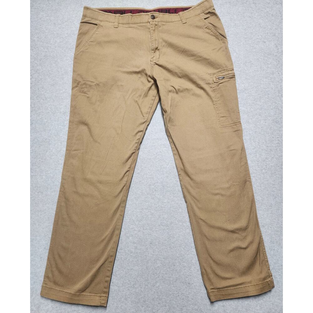 Denali Mens Khaki Pants 40x32 Tan Straight Fit Casual Work Chino Cargo Pocket
